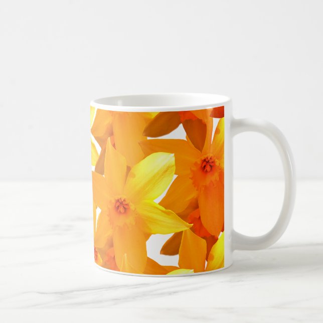 Jaune Daffodiles Floral Classique Mug (Droite)