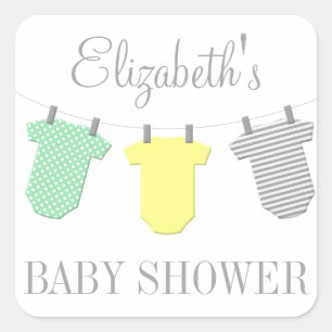 Jaune de corde à  linge et autocollant de baby
