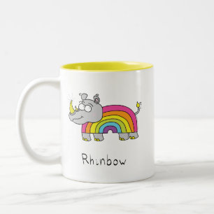Jaune de tasse de café d'arc-en-ciel de rhinocéros