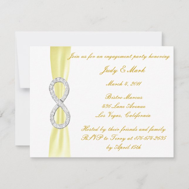 Jaune Diamond Infinity Engagement Invitation (Devant)