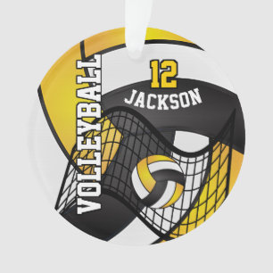 Jaune doré, blanc et noir Volleyball 🏐