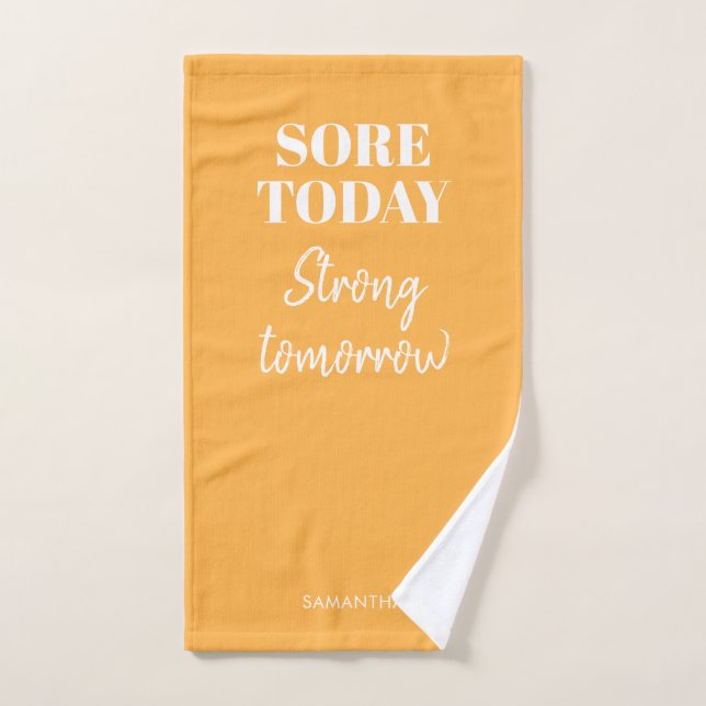 Jaune douleur aujourd'hui fort demain Nom entraîne (Serviette à main)