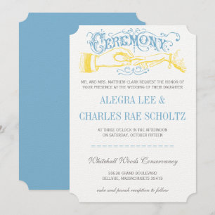 Jaune Dusk BLue Vintage moderne Invitation de typo