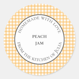 Jaune en vichy jarre étiquettes pour cadeaux faits