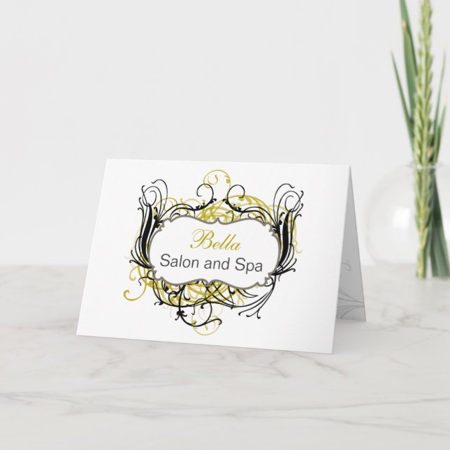 jaune et blanc Chic Business Merci Cartes (Devant)
