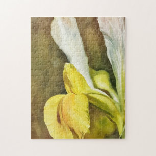 Jaune et blanc Hollandais Iris Art Puzzle