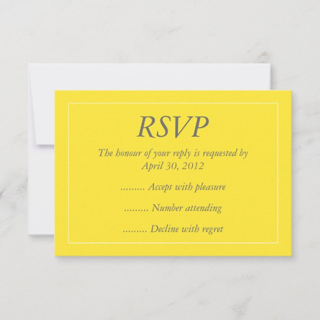 Jaune et blanc Réponse à l'événement, RSVP ou Cart (Devant)