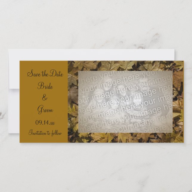 Jaune Fallen Feuilles Enregistrer le Carte photo d (Devant)