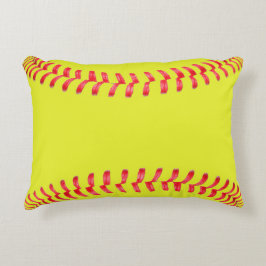 Jaune Fastpitch Softball Coussin Accent Chambre