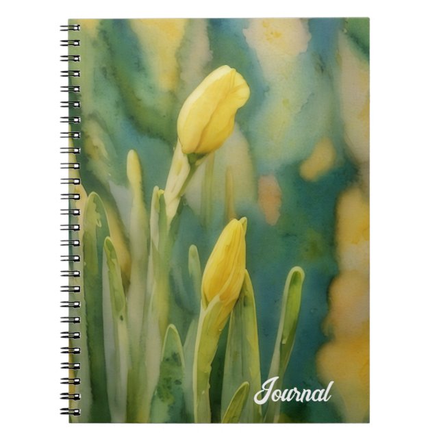 Jaune Fleur Art Daffodil Bureaux Journal personnel (Devant)