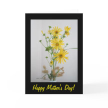 Jaune Fleur sauvage Bonne carte de fête des mères