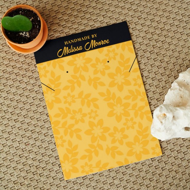 Jaune Fleurs Script Collier Bijoux Display (Créateur téléchargé)