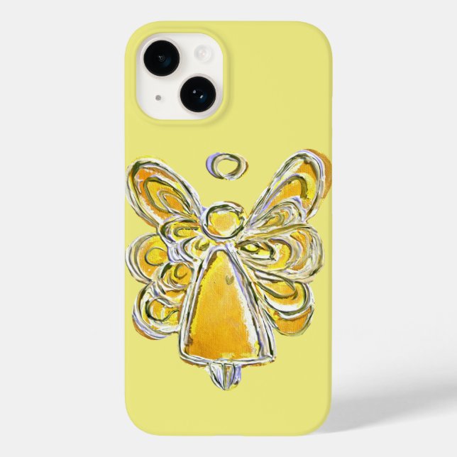 Jaune Guardian Angel Art coque iphone personnalisé (Verso)