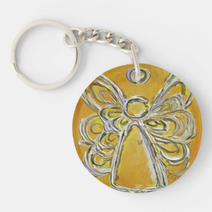 Jaune Guardian Angel Porte - clé personnalisé
