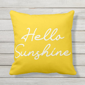 Jaune "Hello Sunshine" Oreiller extérieur