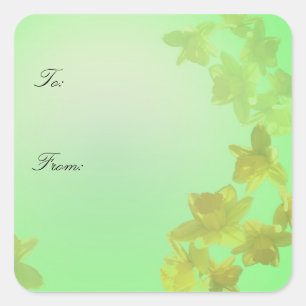 Jaune jonquille fleurs vacances cadeau autocollant