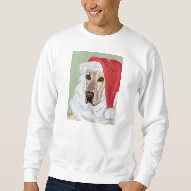 Jaune Labrador Christmas Père Noël Sweatshirt (Devant)