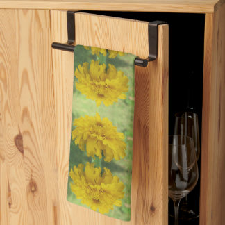 Jaune Marigold Floral Serviettes de cuisine