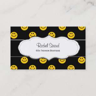 Jaune Motif de visage heureux Cartes de visite noi