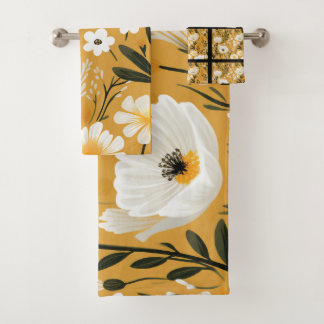 Jaune Moutarde et Blanc Floral Botanique