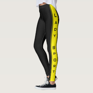 Jaune Side Grille Leggings noirs ou Choisir des co