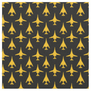 Jaune sur noir B-1 Spirit Bomber Motif tissu