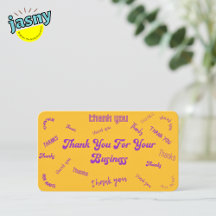 Jaune / Violet "Merci" Insertion / Carte de visite