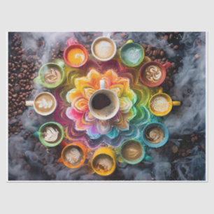 Java Bean Mandala, farbenfrohe Cups Seidenpapier