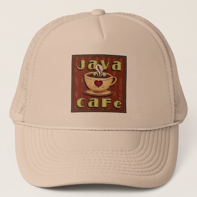 Java-Caféspaßwortkunst-Kaffeehut Truckerkappe (Vorderseite)