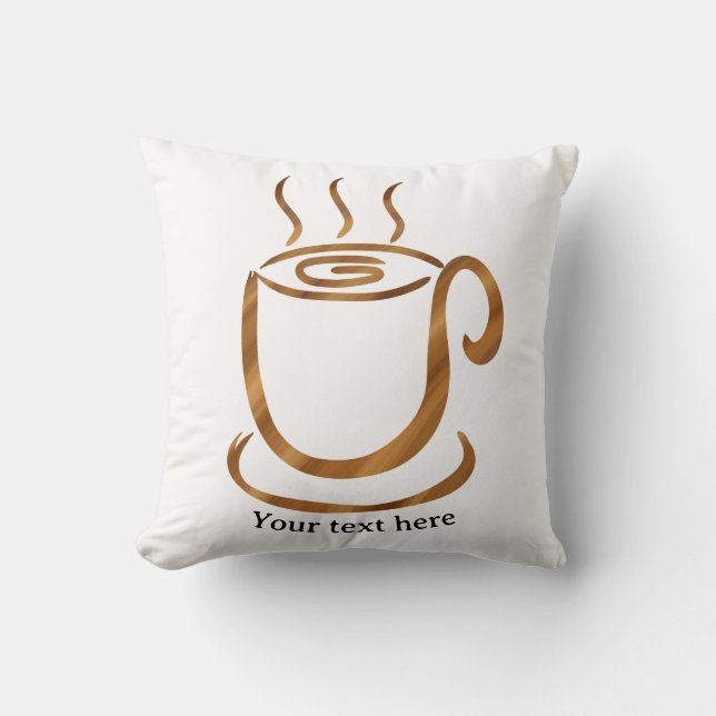 Java Dampfende Tasse | Hölzerner geschwungener Kaf Kissen (Vorderseite)
