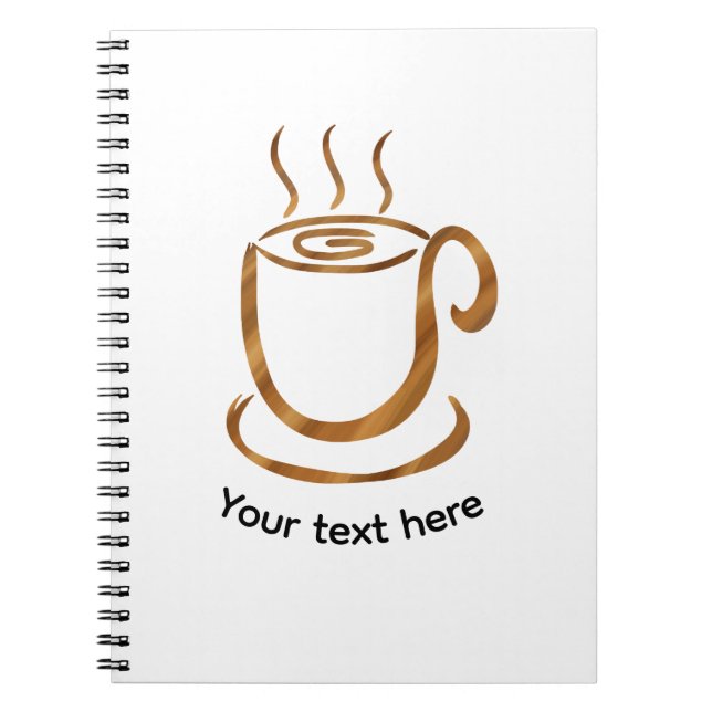 Java Dampfende Tasse | Hölzerner geschwungener Kaf Notizblock (Vorderseite)