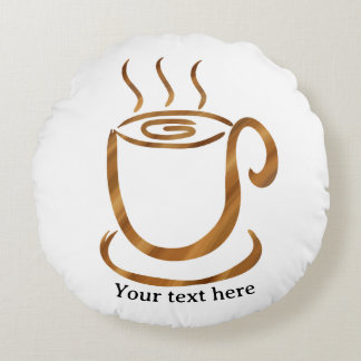 Java Dampfende Tasse | Hölzerner geschwungener Kaf Rundes Kissen