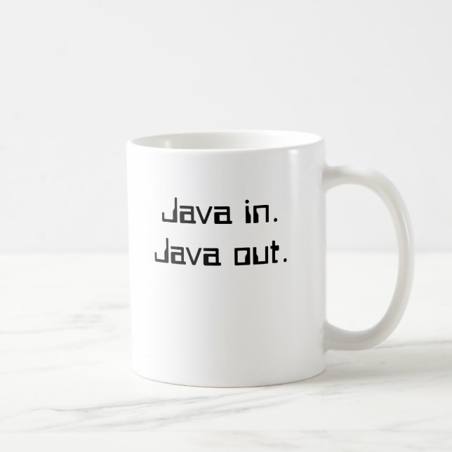 Java herein. Java heraus Kaffeetasse (Rechts)