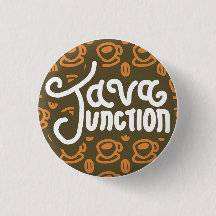 Java Junction Coffee and Bean Button Brown