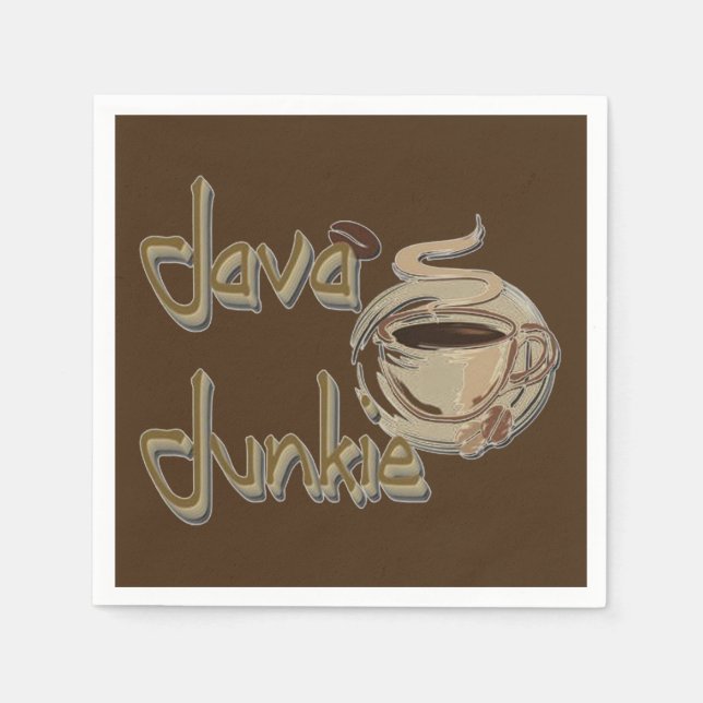 Java Junkie Coffee Lovers Dark Brown Napkins Serviette (Vorderseite)
