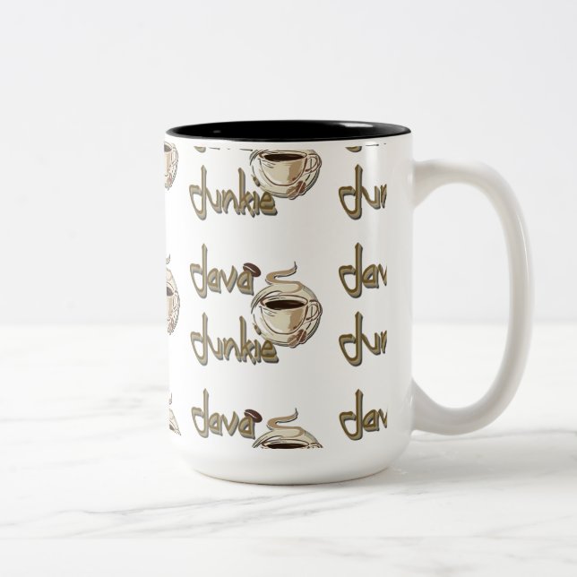 Java Junkie Pattern Coffee Lovers Mug Zweifarbige Tasse (Rechts)