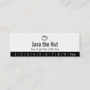Java-Logo-Getränk-Lochkarte Treuekarte