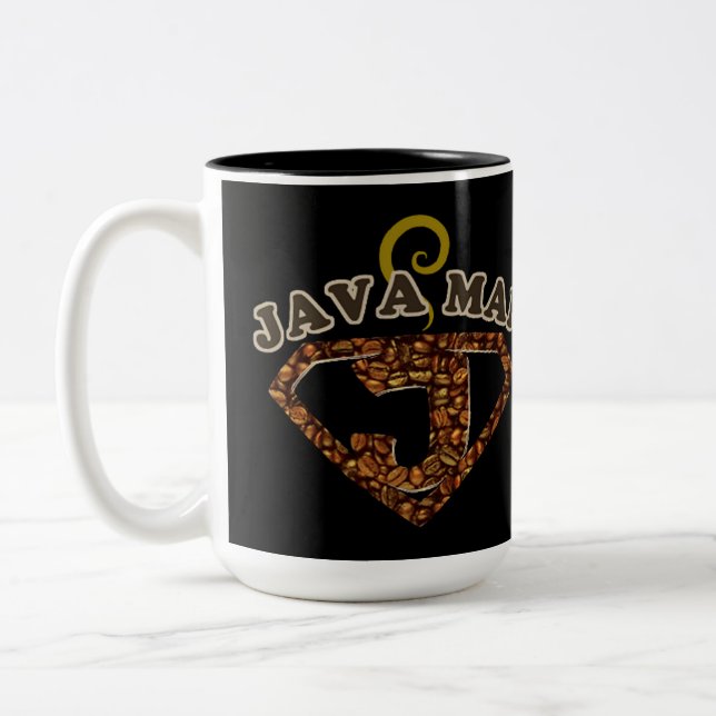 Java Man Coffee Spaß Zweifarbige Tasse (Links)