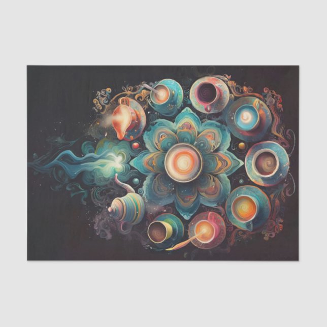 Java Mandala, Alle Lieben Kaffee! Seidenpapier (Vorderseite)