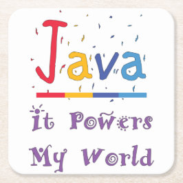 Java-Power meine Welt Rechteckiger Pappuntersetzer