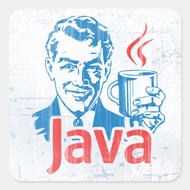 Java-Programmierer Quadratischer Aufkleber (Vorderseite)