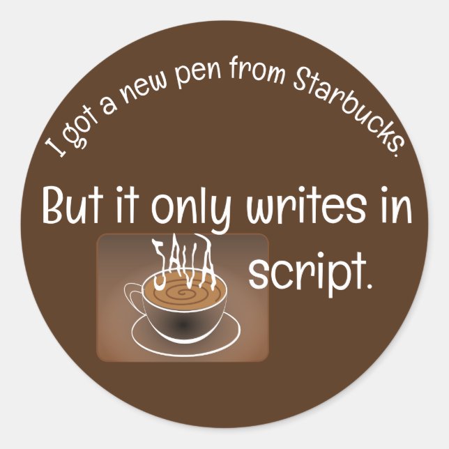 "Java Script" Runder Aufkleber (Vorderseite)