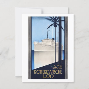 Java Sumatra Rotterdamsche Lloyd Vintage Poster Postkarte