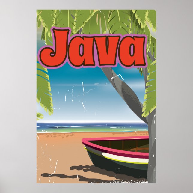 Java Vintage Reiseplakat Poster (Vorne)