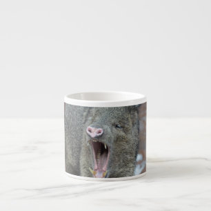 Javalina mit seinem Mund Wide Open Espressotasse