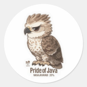 Javan-Habichtsadler Kawaii Aufkleber - Indonesisch