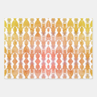 Javan Myna Bird Wrapping Paper Flat Sheet Set 3 Geschenkpapier Set