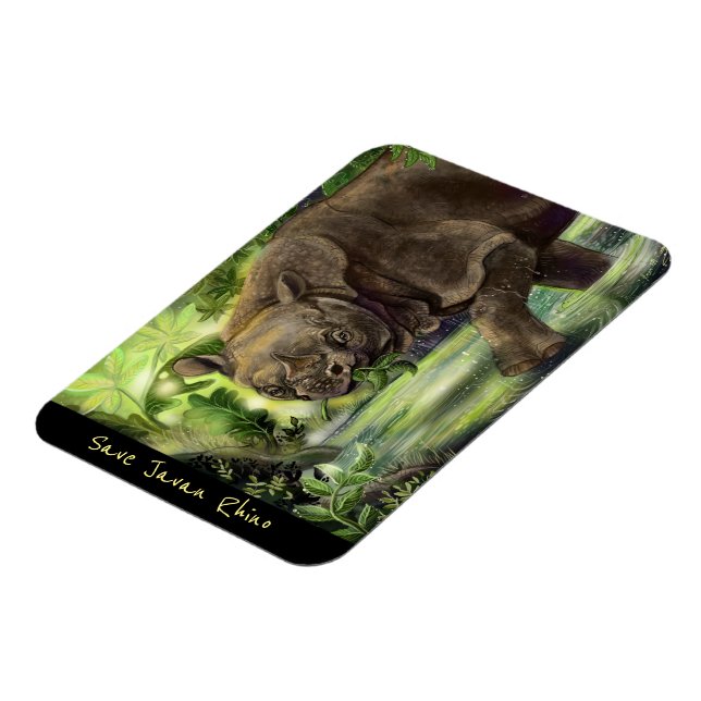 Javan Rhino Art Magnet (Linke Seite)