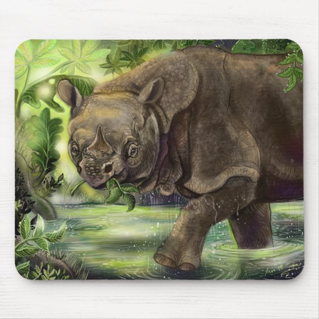 Javan Rhino Art Mousepad (Vorne)