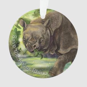 Javan Rhino Art Ornament